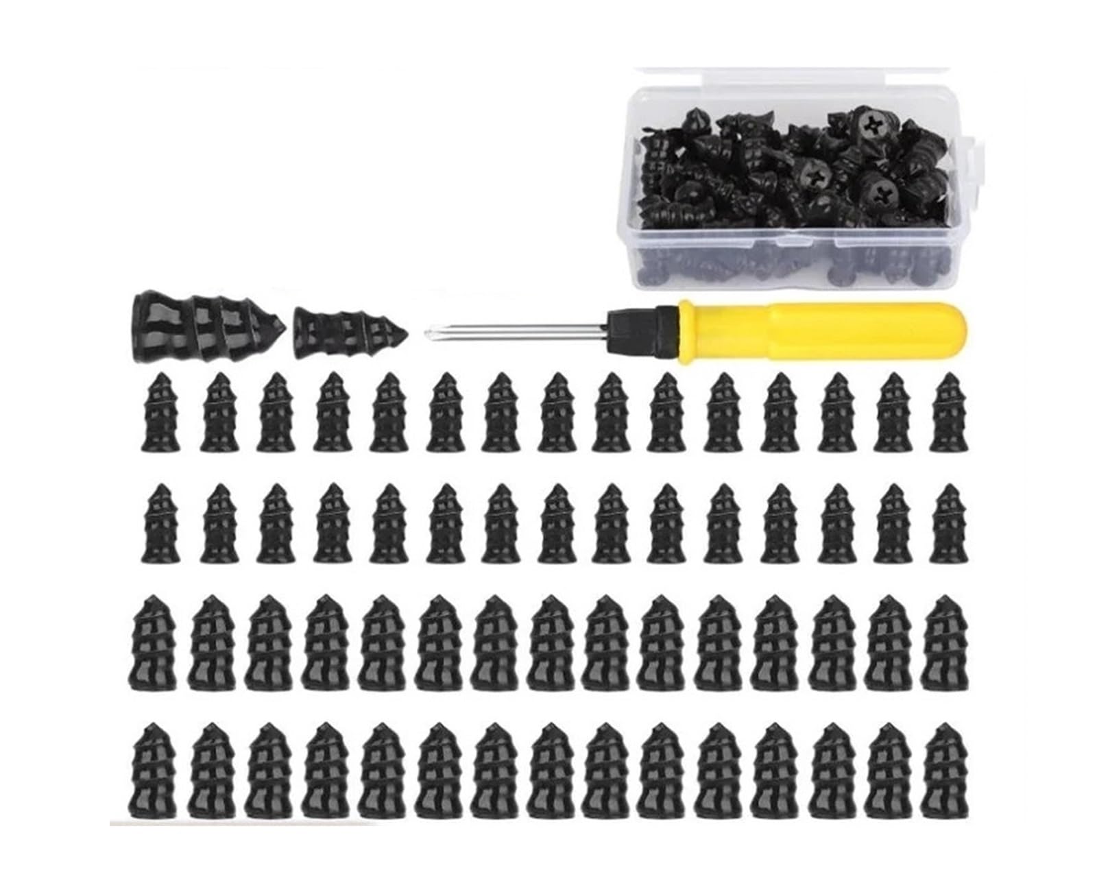 Kit de reparación de neumáticos de vacío for coche, 60 uds., con clavos de tornillo de goma y juego de herramientas, parche for reparación de neumáticos de Moto con destornillador(Nails Screwdriver)