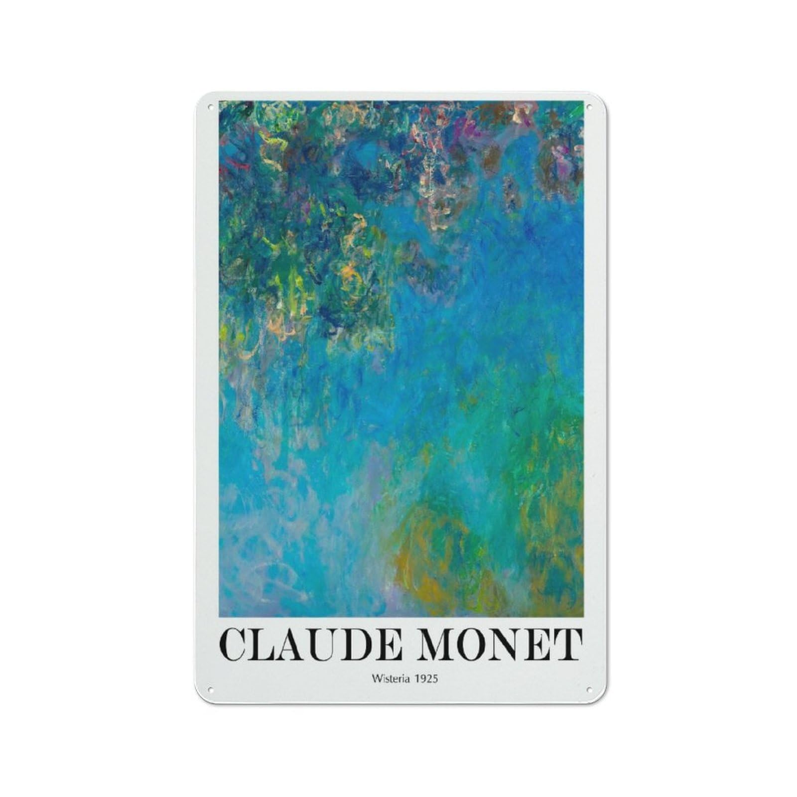 Junmoney Claude Monet Wisteria Everyday Vintage Metal Sign 30X20cm Featuring Room Wall Plaque For Home, Shop, Pub Or Studio Wall