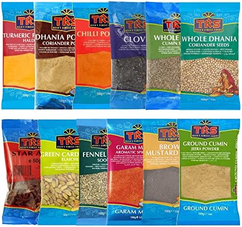 PNS Premium Indian Spice Kit - 8 Essential Indian Spices - Premium Quality - Perfect Refill for Kitchen Spice Tins, Masala Dabba (PREMIUM SPICE KIT, 100 g (Pack of 12))