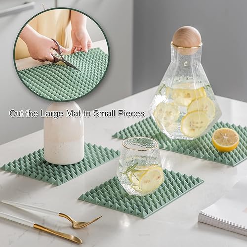 Miniatura 3 de Colinda Alfombrilla de silicona para secar platos y tazas, salvamanteles extra grandes para platos calientes, ollas calientes y almohadillas de gran