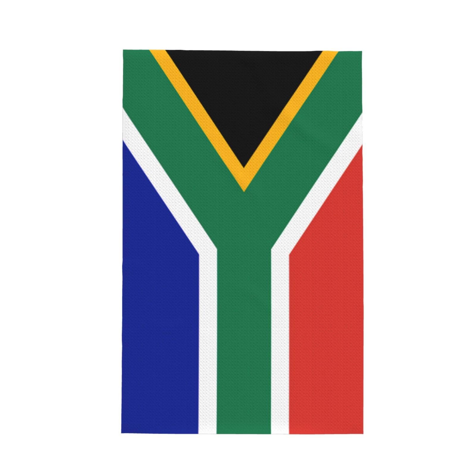 Yqxwjl Black South Africa Flag Print Super Absorbent Waffle Kitchen Towels, Large Kitchen Hand Dish Towels, Tea And Bar Towel