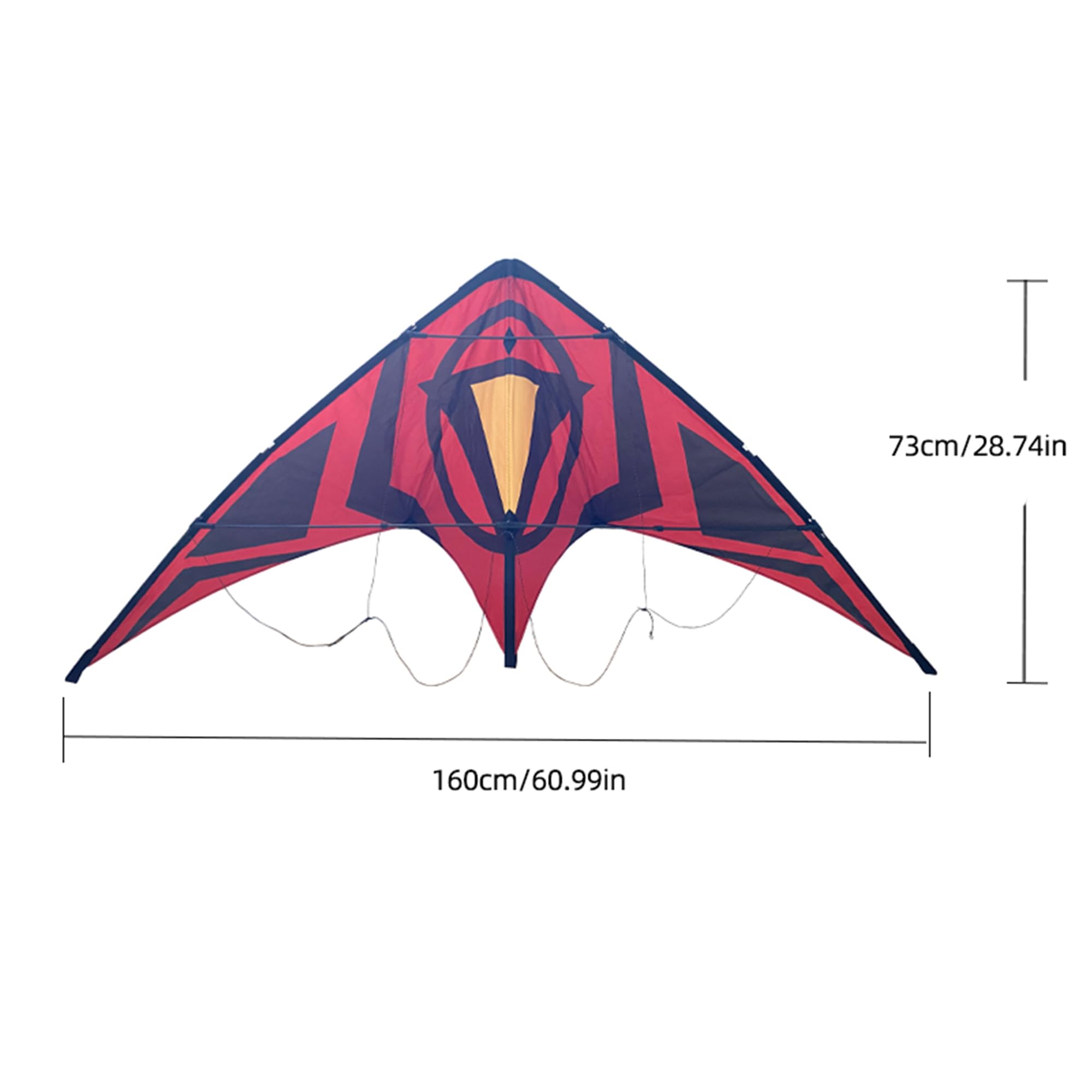 Cerf-volant acrobatique double ligne, design rouge et noir, envergure de 154,9 cm, cerf-volant de sport de plein air pour adultes, polyester indéchirable, facile à voler pour s'amuser à la plage en