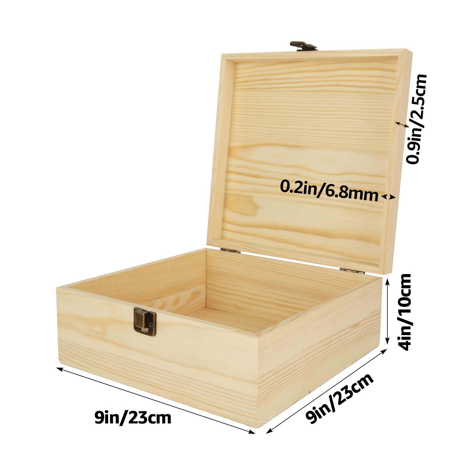 Amazon.com: DAJAVE Unfinished Wooden Box, Wooden Storage Box