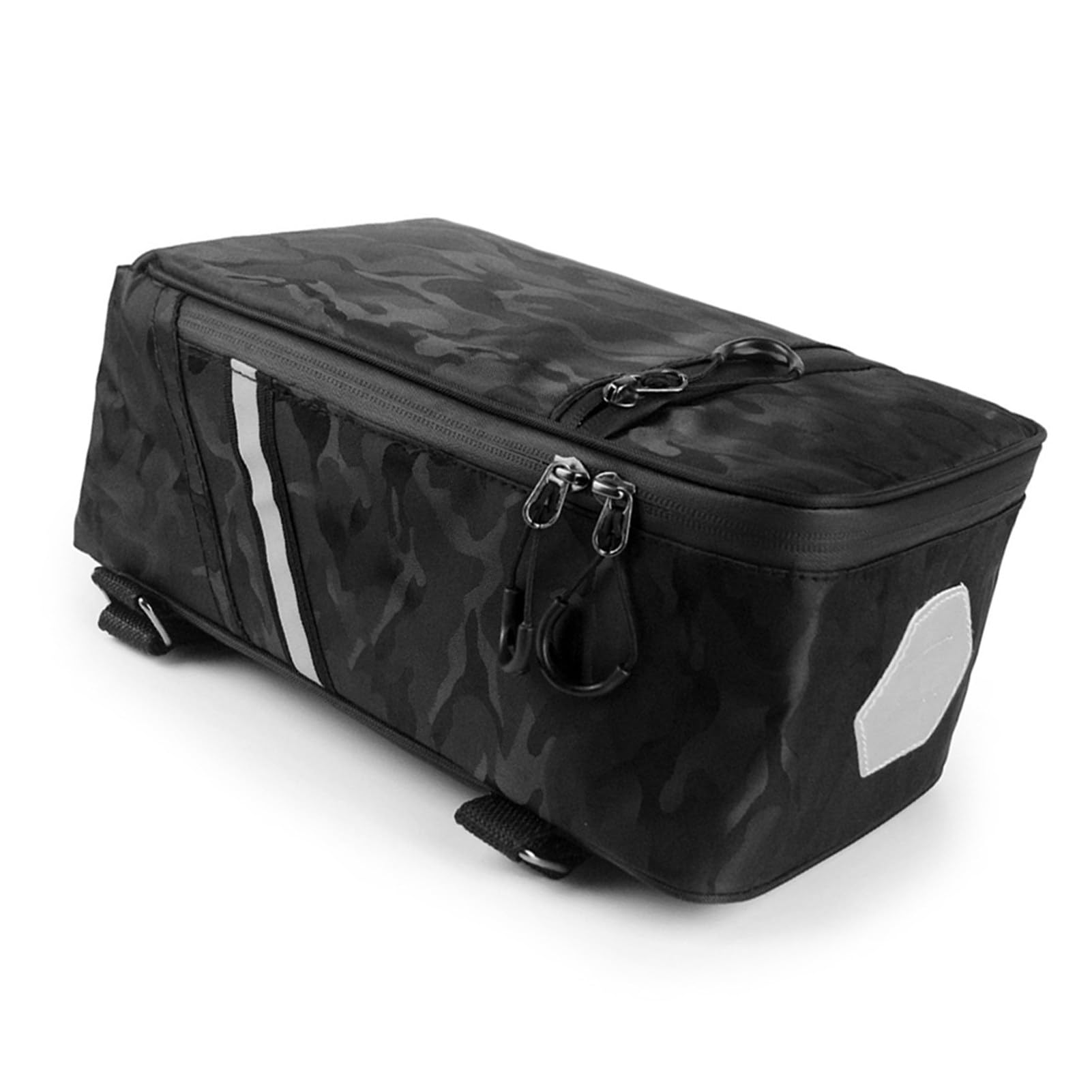 Borsa per portapacchi posteriore per bici da 5 litri Borsa per portabagagli per bicicletta resistente all'acqua con accenti riflettenti e cinghie regolabili Ideale (Camuffare)