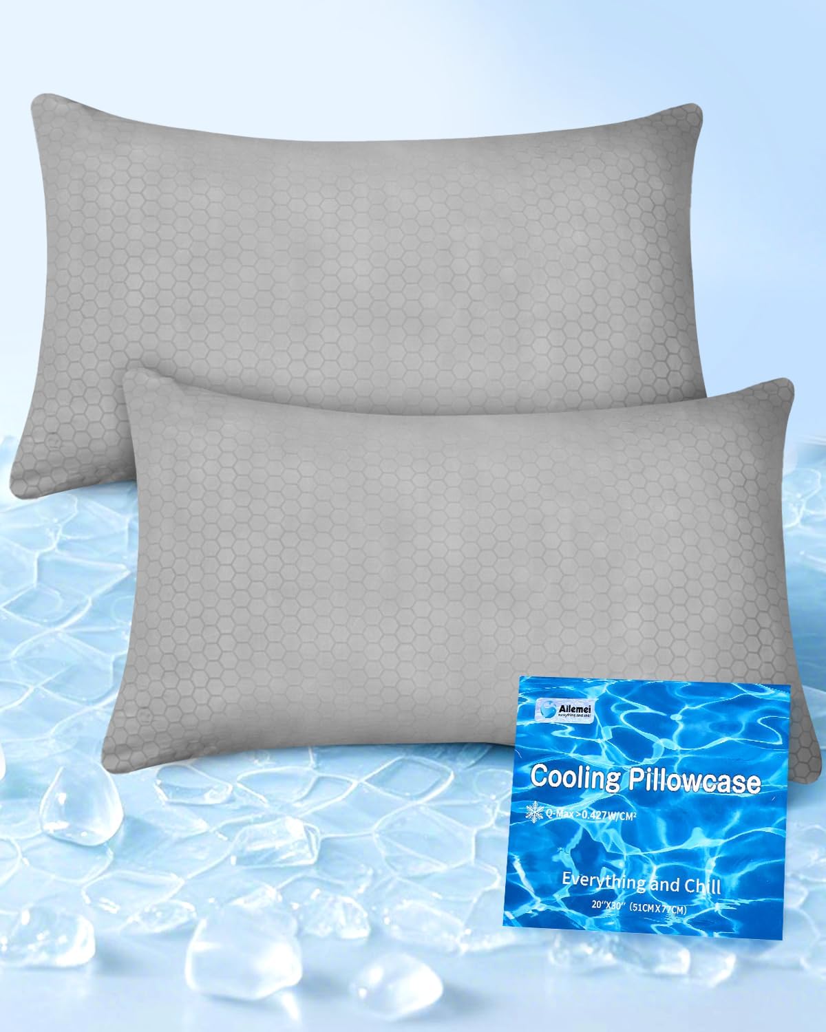 Cooling Pillow Cases Only,Standard Size Set of 2 with Double Sided Cold,Moisture Wicking Pillowcase Covers with Hidden Zipper Japanese Cold Tech Pillow Case Protectors for HotSleepers and NightSweats Cooling Pillow Cases Only,Standard Size Set of 2 with Double Sided Cold,Moisture Wicking Pillowcase Covers with Hidden Zipper Japanese Cold Tech Pillow Case Protectors for HotSleepers and NightSweats