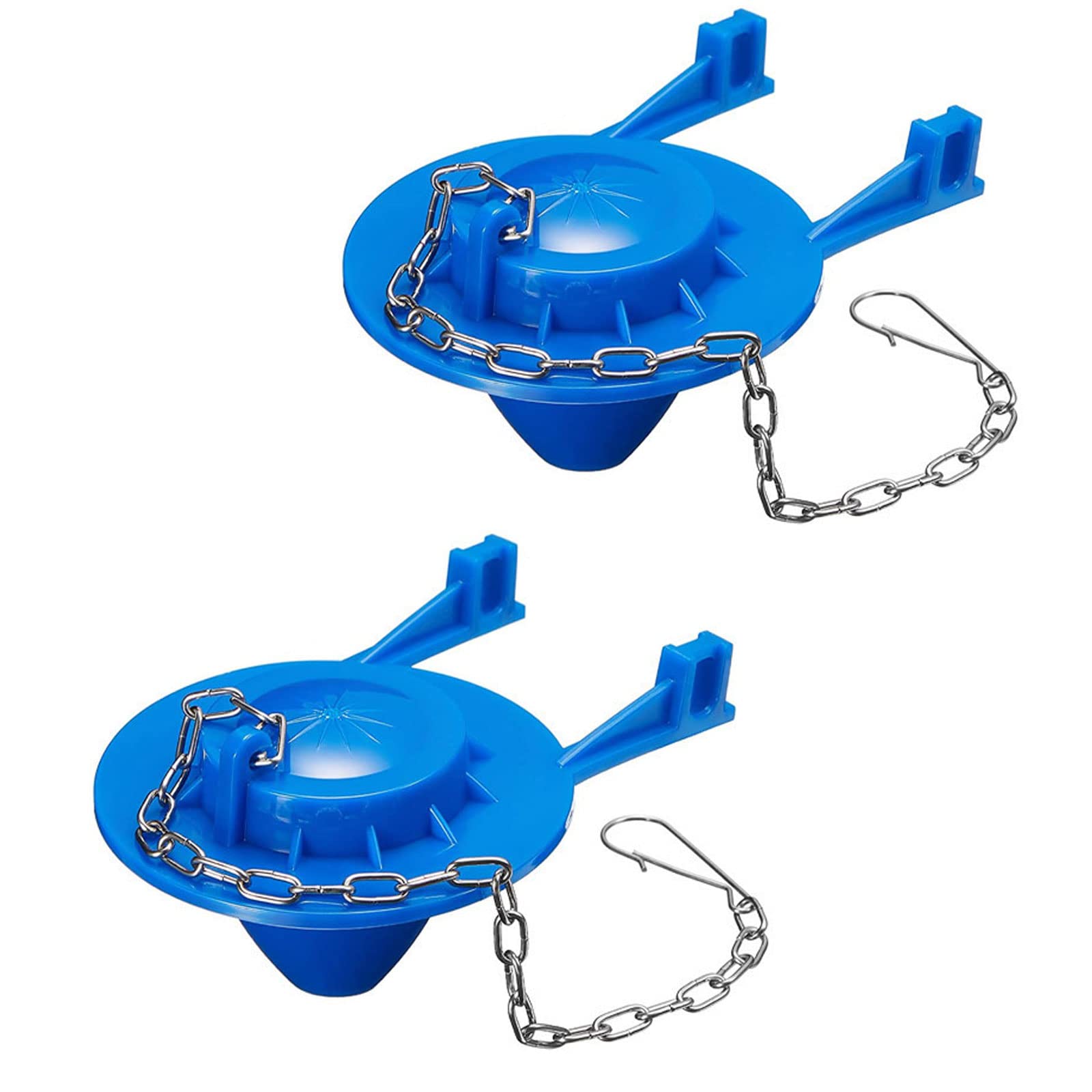 Toilet Flapper 2 Inch Replacement Kit (2 Pack), Universal 2" Flush Valve Flapper For American Standard, High Performance Water Saving Repair Parts, Easy To Install Durable Rubber Seal With Steel Chain