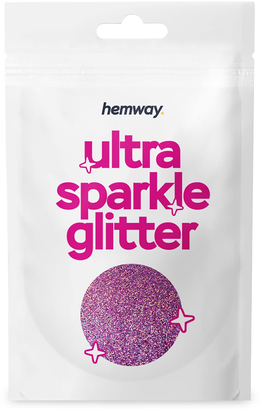 Hemway Premium Ultra Sparkle Glitter Sample Sized Multi-Purpose Metallic Flake for Nail Art, Makeup Looks, Parties, Festivals and Hair 10g / 0.35oz - Pink Holographic
