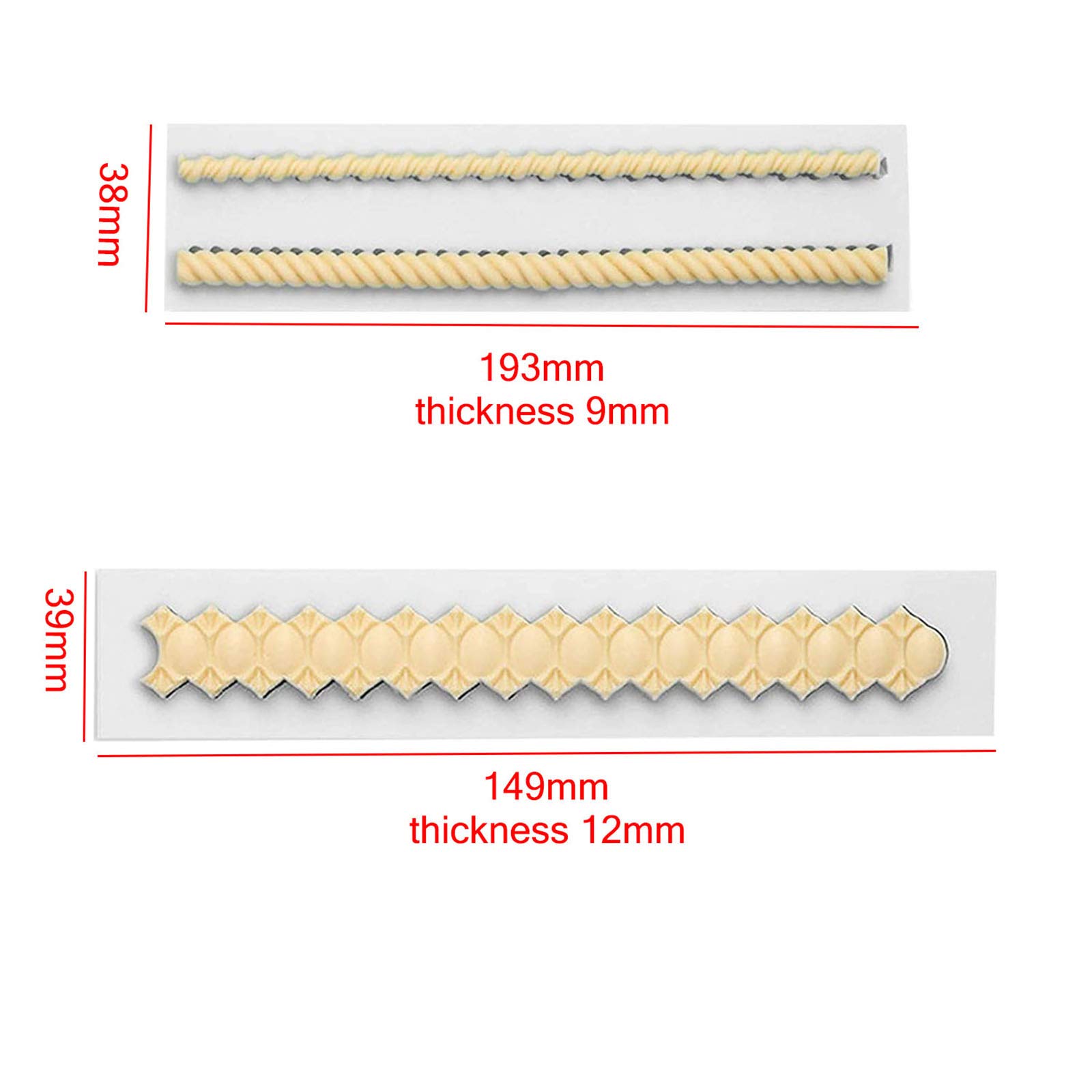Stampo in corda per fondente per perle, stampi in silicone, perle rotonde, per bolle, stampini per decorazione bordo rosa, per strumenti da forno