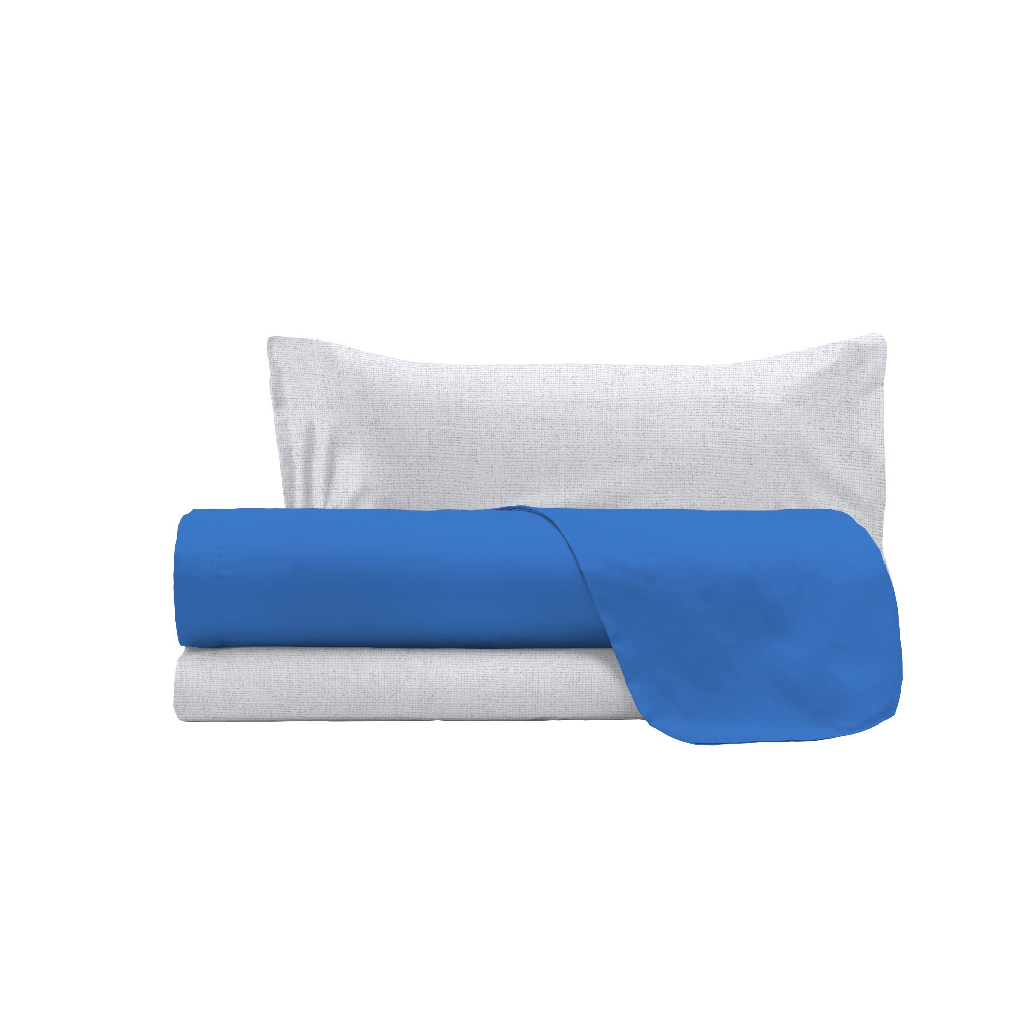 Italian Bed Linen TRENDY CHIC 100% Cotton Bedding Set, Single, Royal - Image 3
