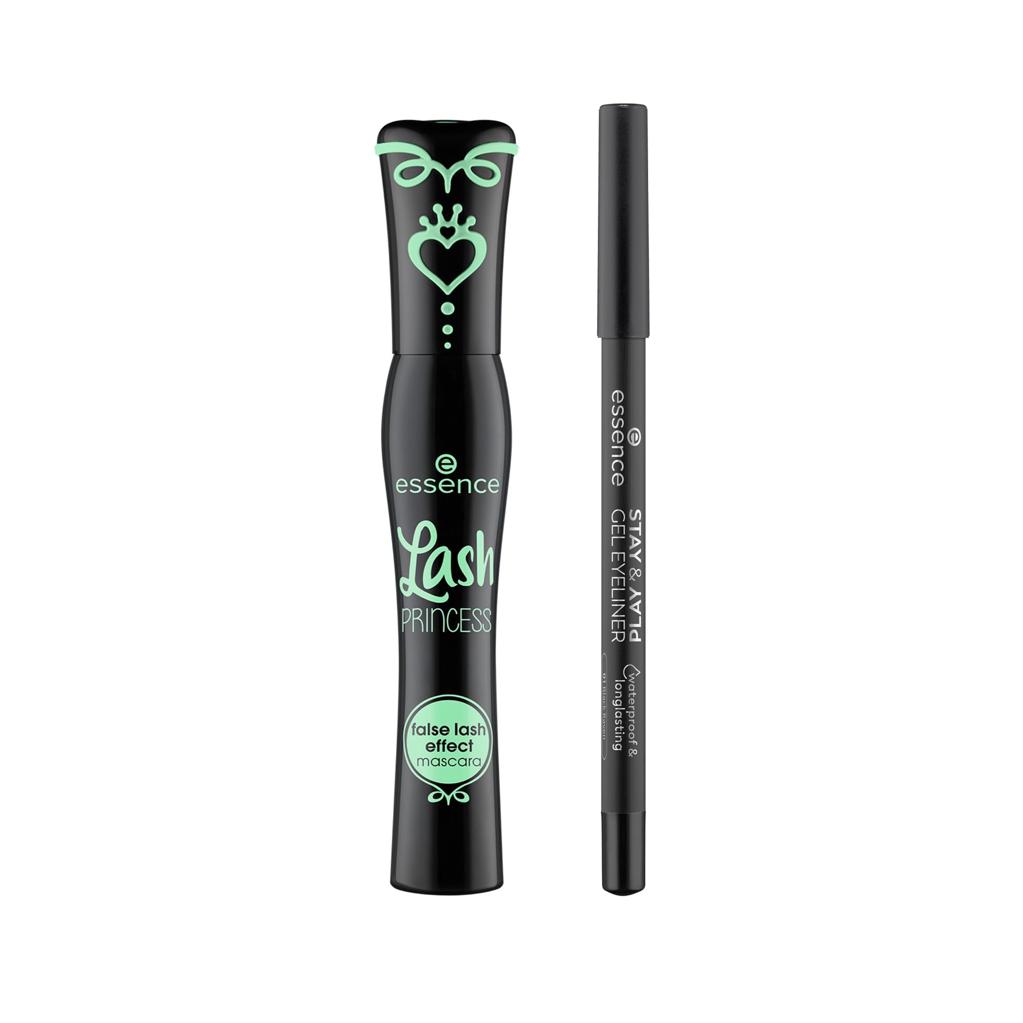 essence | Lash Princess False Lash Effect Mascara & Stay & Play Gel Eyeliners 01 Black Raven Bundle | Vegan & Cruelty Free