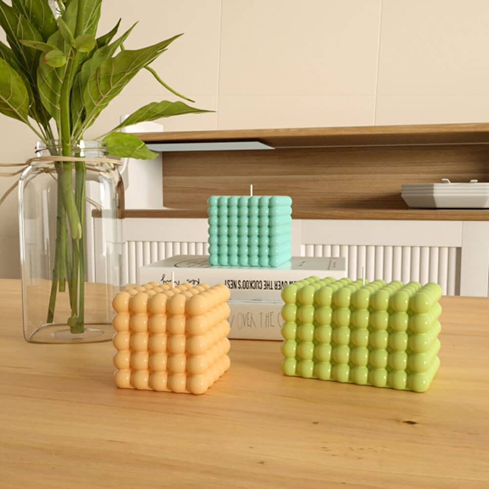 Zestaw 7 sztuk foremek do świec bąbelkowych, 3D DIY formy silikonowe do odlewania świec i knot do świec, do odlewania świec jako dekoracja domu, świeca zapachowa DIY, mydło