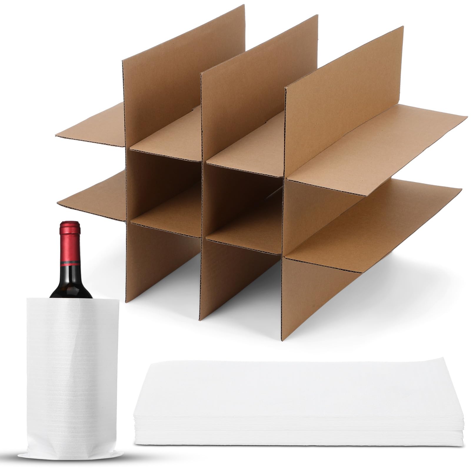 Gatuida Séparateurs Carton pour Déménagement Kit Emballage avec Séparateurs Kraft Inserts pour Cartons Emballage Protection pour Objets Fragiles et Précieux