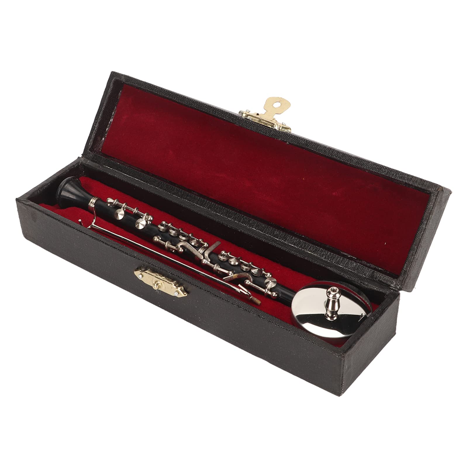 Mini Clarinet Model, Cute Exquisite Portable Dollhouse Clarinet with Case for Learning