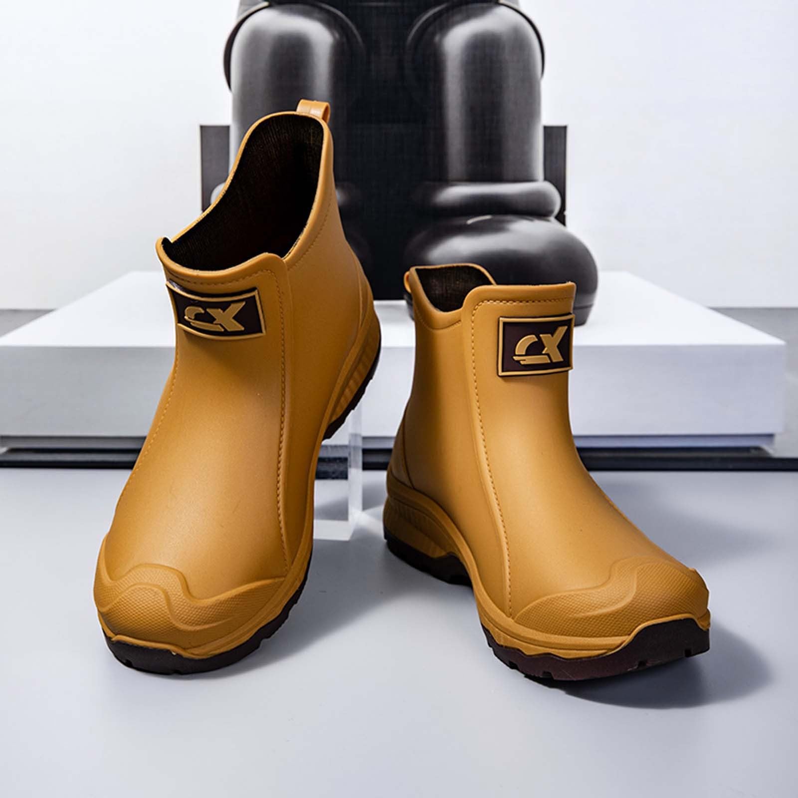 Chaussures de Pluie Tendance pour Hommes, Semelles épaisses, Confortables, pour l'extérieur, Lavage de Voiture, pêche, antidérapantes, Cuisine, Caoutchouc
