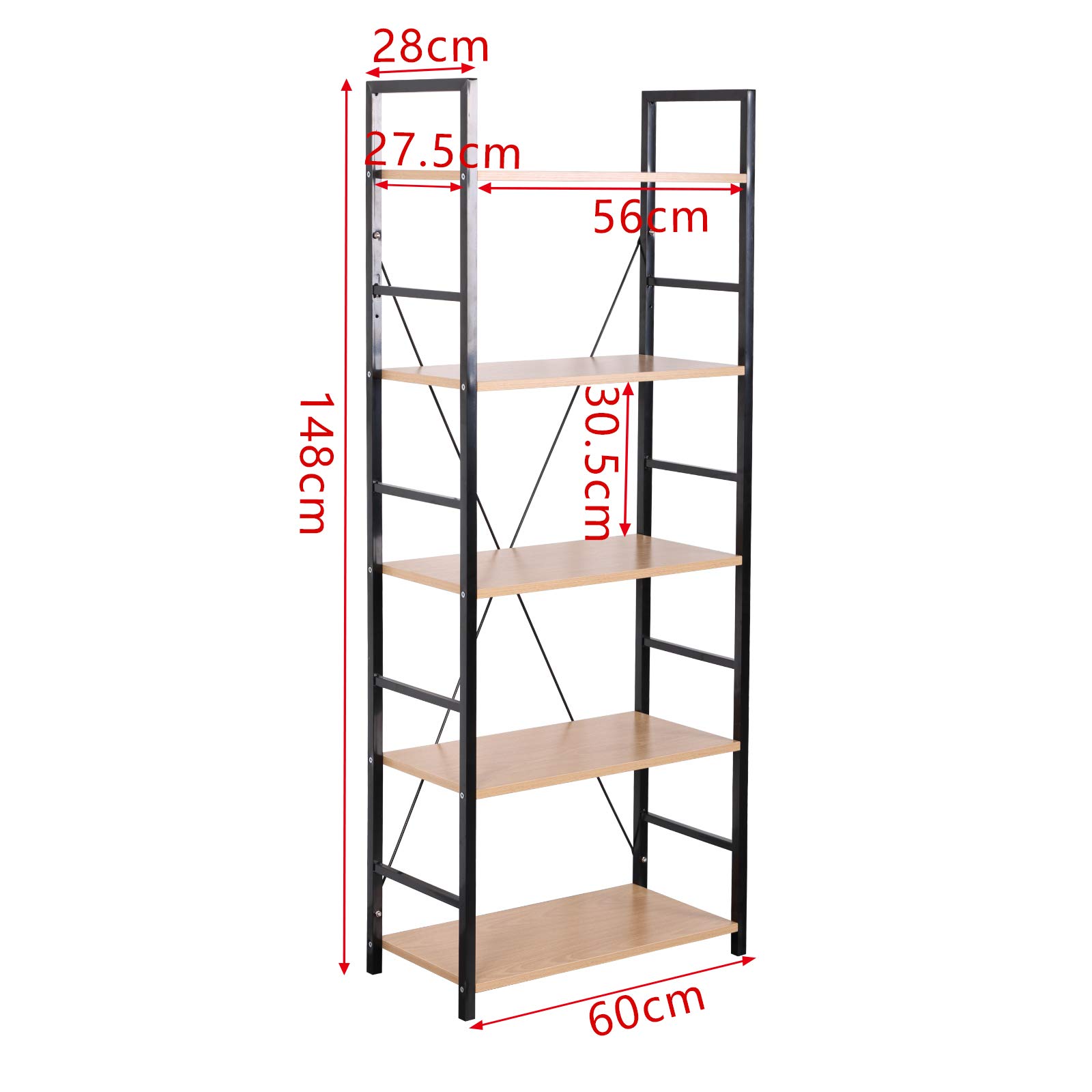 eSituro Heavy Duty 5Tier Storage Shelves Ladder Bookshelf Industrial