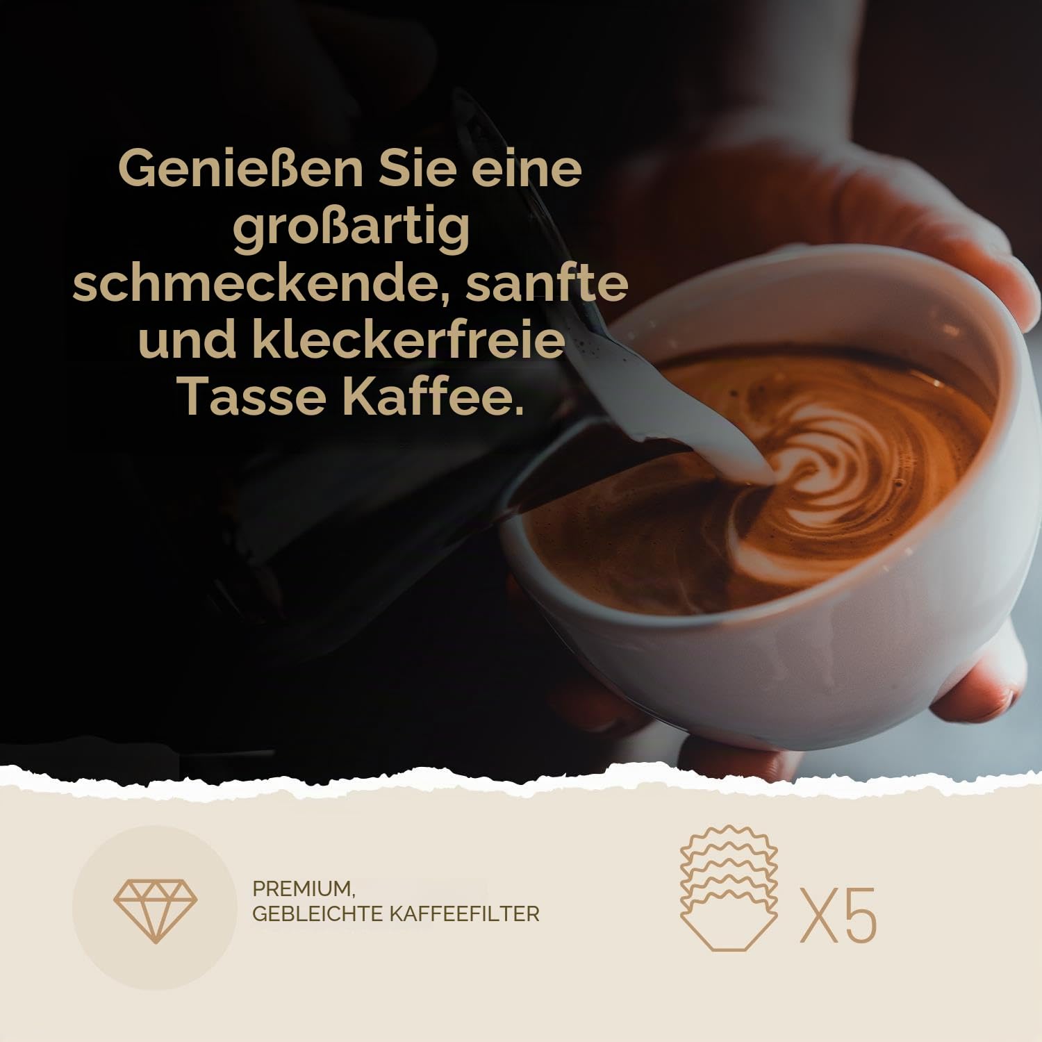 1000 Stück 80/200mm Korbfilter Kaffeefilter - kompatibel mit Beem, Cuisinart, Phillips, Gastroback usw.