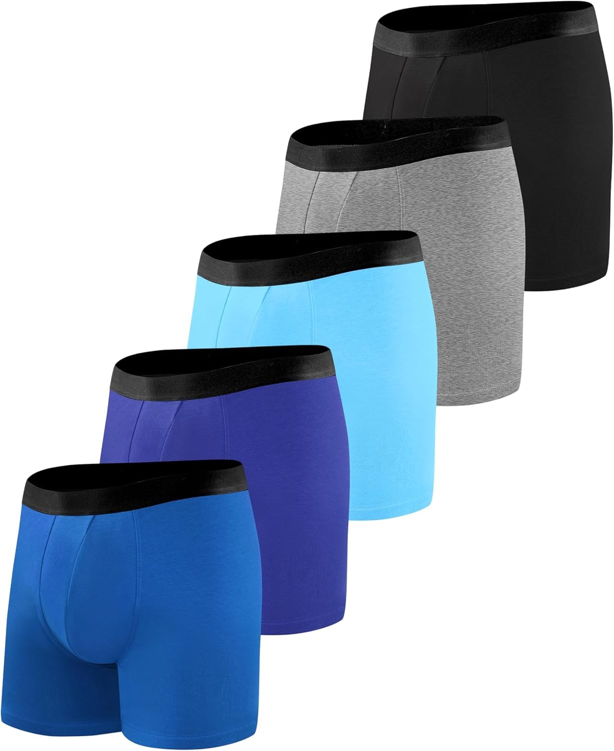 BEENIUBEE Incontinence Underwear for Men 150ML Absorbent Washable Reusable Heavy Flow Bladder Cotton Leak Proof Protective Boxer Briefs 5 Pack (