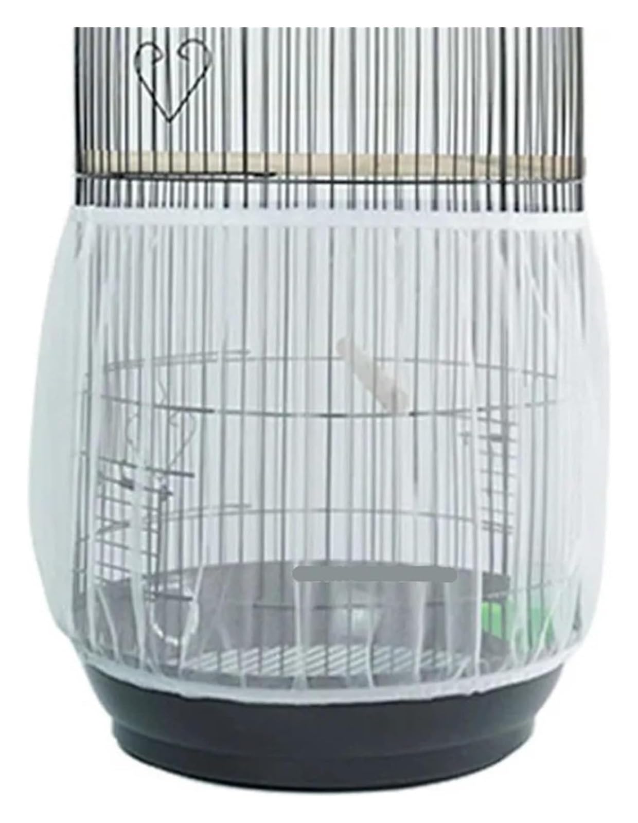 PUYUNA Bird Cage Net Cover, Nylon Mesh Seed Catcher Breathable Blocking Multicolor Multiple Sizes(White,M)