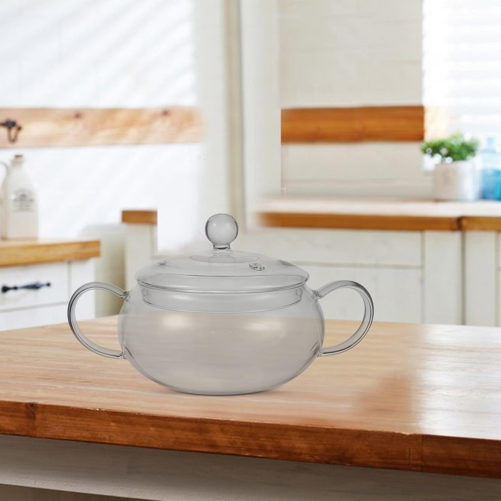Ciotola in Vetro Coperchio per Latte e Alimenti per Bambini, Design Ergonomico, Resistente al Calore, per Cucina e Uso Domestico