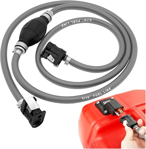 Miniatura 1 de smseace Conjunto de bombilla de cebador fuera de borda para barco marino de 516 pulgadas (0.315 in) con conector de 6.88 pies, 516 pulgadas líneas