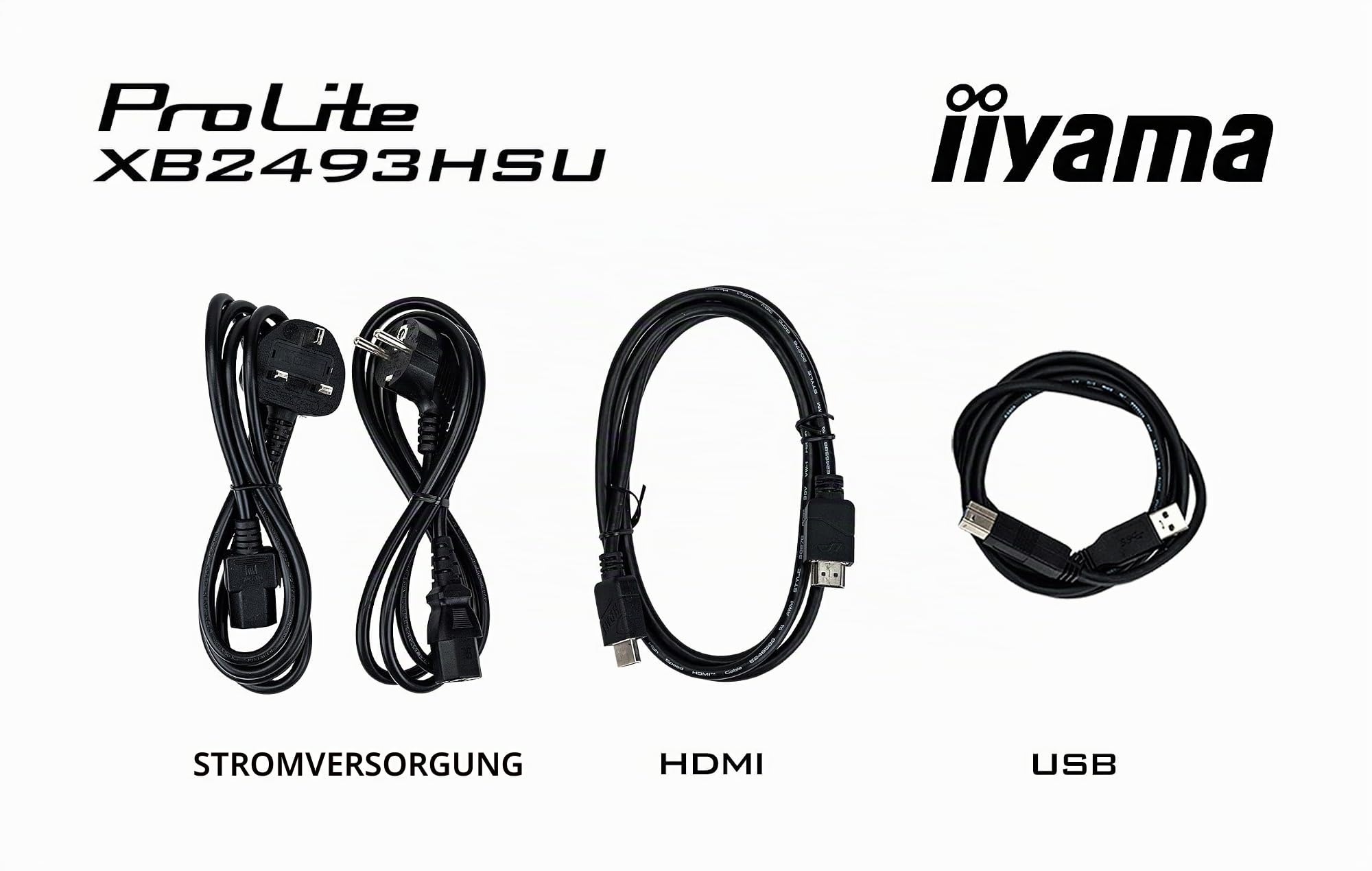 iiyama Prolite XB2493HSU-B1 60,5cm 23,8" IPS LED-Monitor Full-HD 120Hz HDMI DP USB2.0 Slim-Line Höhenverstellung Pivot Adaptive Sync Energieklasse C schwarz