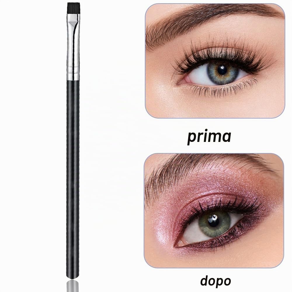 Pennelli per Sopracciglia, Pennello per Eyeliner, Pennello per Eyeliner Piatto, Pennello da Trucco, per Occhi, Sopracciglia, Ombretto, Labbra