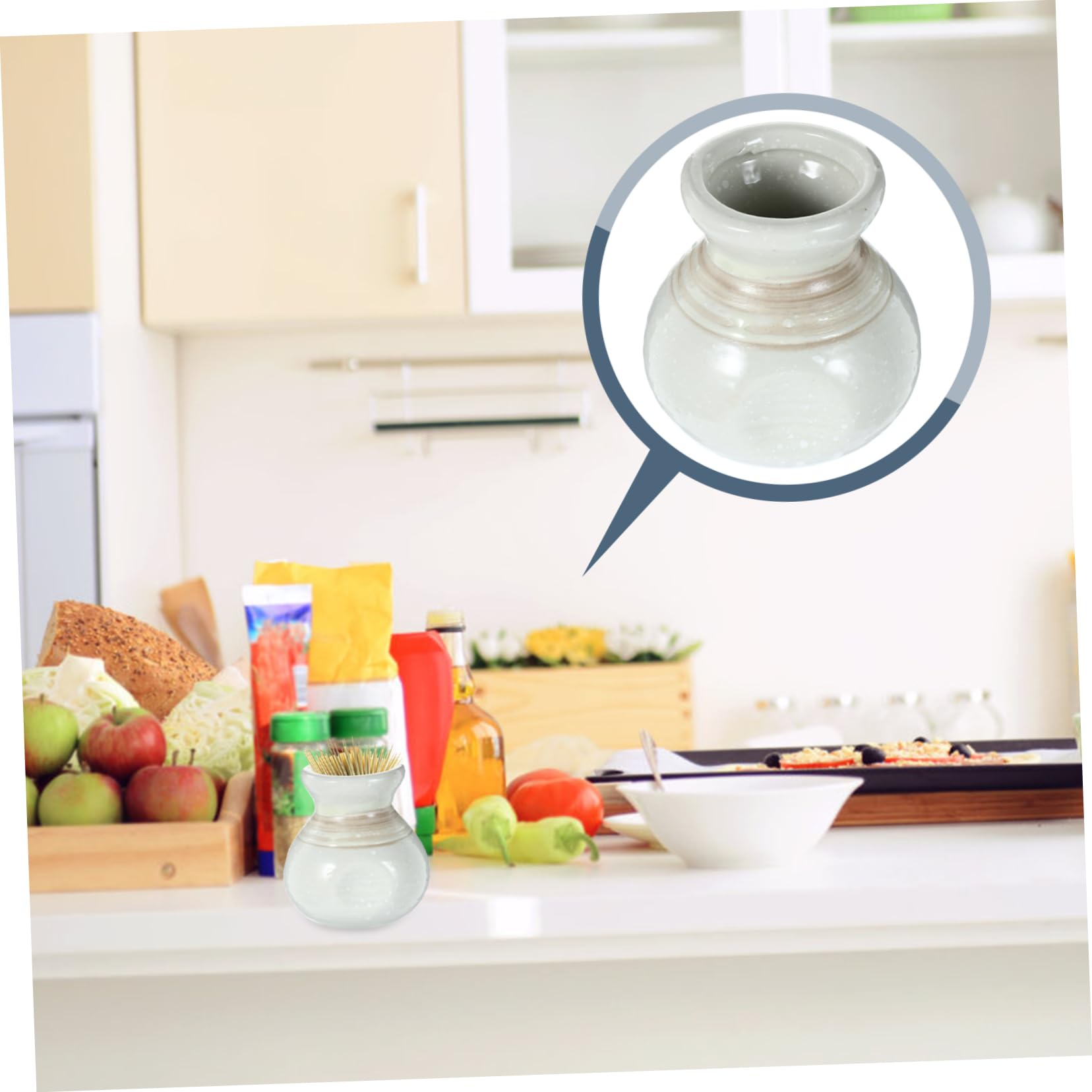 COLLBATH Box Ceramic Toothpick Jar Automatic Decor Dispenser Holder Toothpicks Ktv Toothpick Jar Creative Toothpick Container Home Toothpick Jar Toothpick Organizer Jar Ceramics