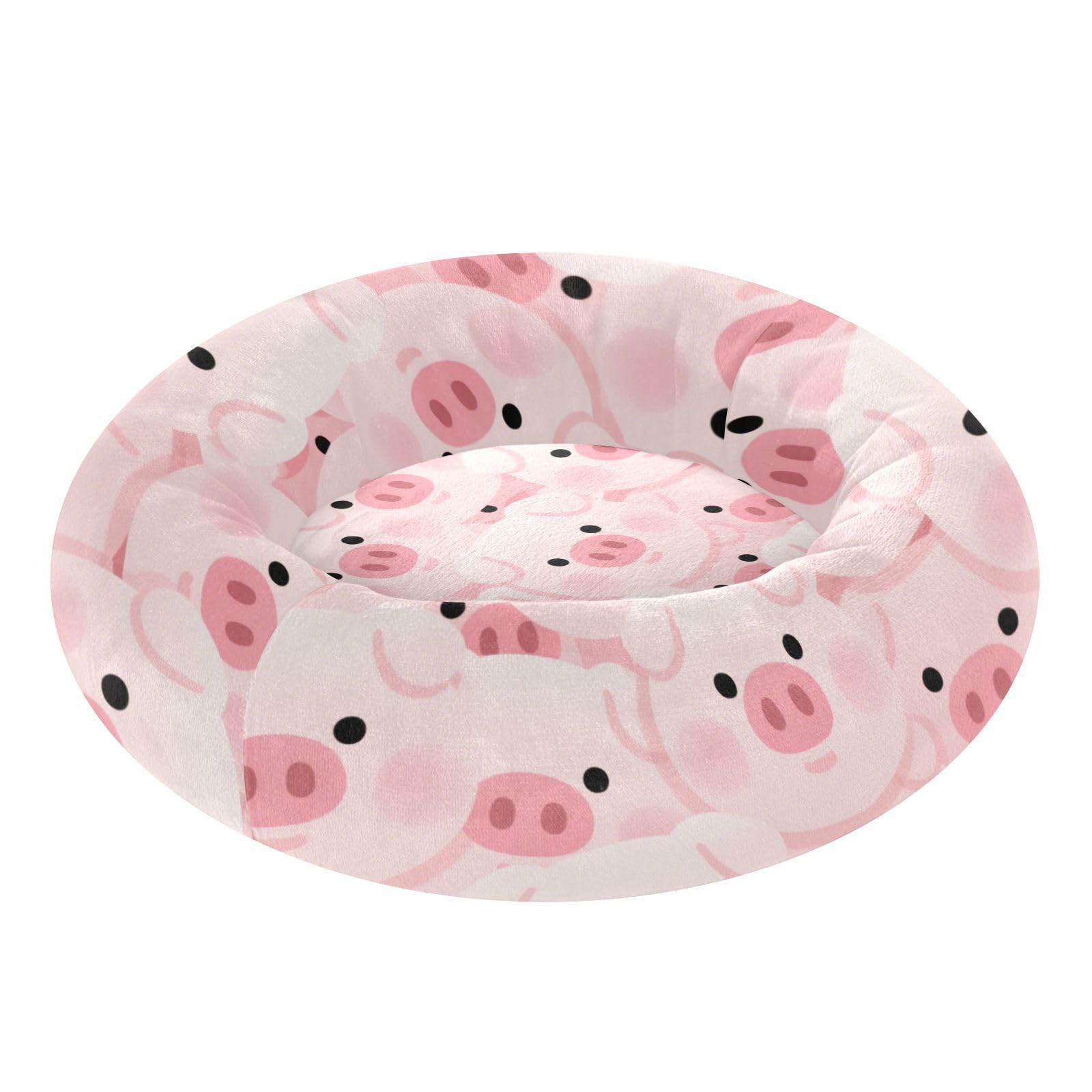 Panier de compagnie motif cochon pour petit chien ou chat rose M