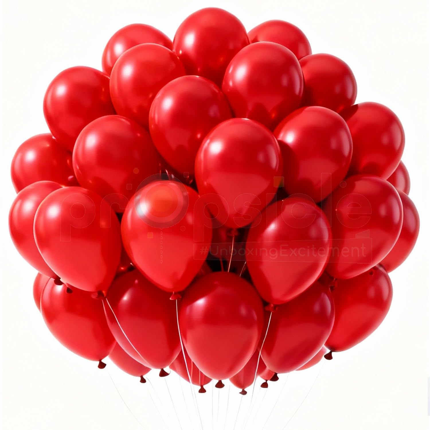 Propsicle Red Metallic Balloons for Decoration - (Pack of 50) Red Balloons for Birthday, Anniversary, Valentine, Bachelorette, Christmas, New Year, Wedding Backdrop, Balloon Arch & Party Decoration