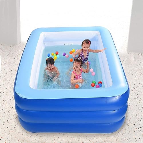 Miniatura 3 de Piscinas inflables para niños y adultos, 82 x 57 x 25 pulgadas con suelo suave inflable, piscina familiar duradera para patio trasero, jardín o