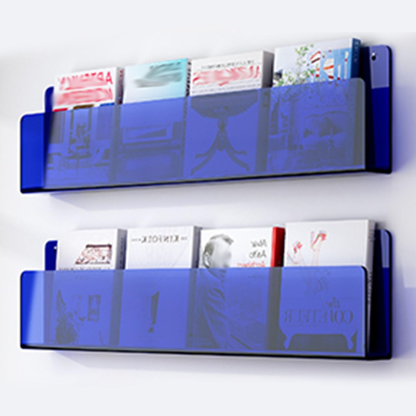 Estante de pared para revistas hecho de acrílico, soporte para folletos, estante de exhibición de literatura para organizar libros, catálogos, archivos de periódicos, paquete de 1, 2, 3 unidades verde