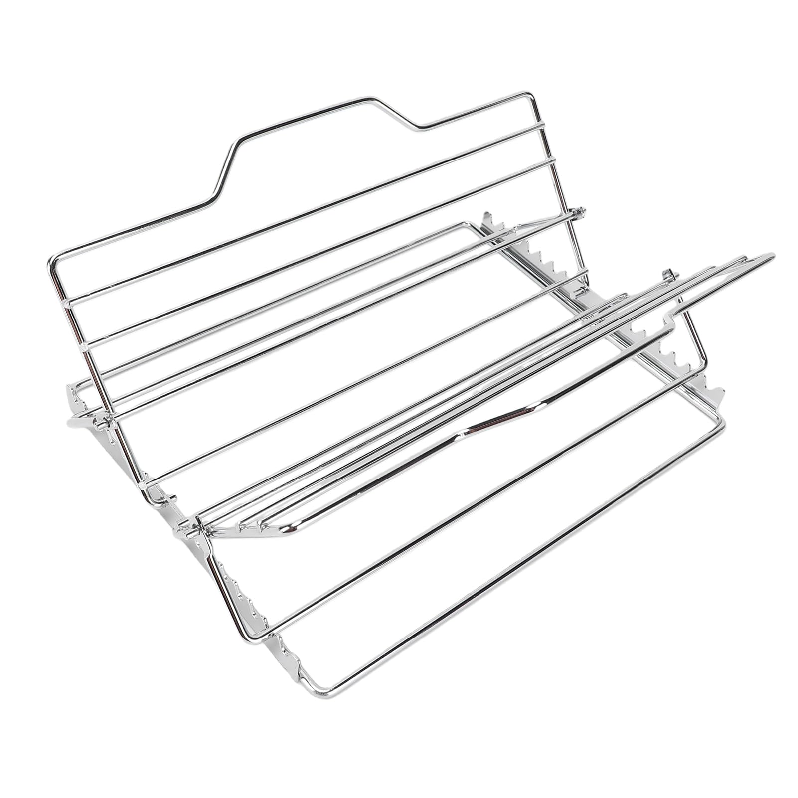 Tomotato Adjustable Roasting Rack, Thickened Non Stick Carbon Steel Turkey Rack for Kitchen Oven Grill, V Shaped Baking Rack for Chicken Ribs Fish