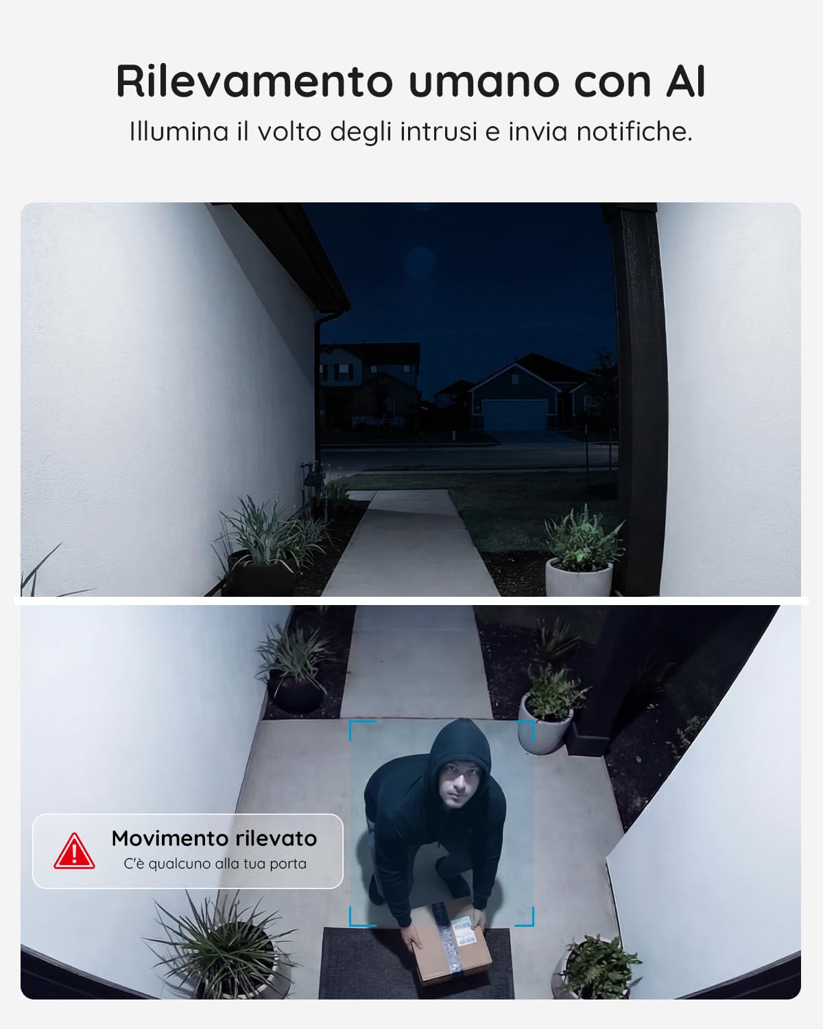 BOIFUN Caméras de sécurité sans fil 2K Full HD alimentées par câble ou batterie avec détection de personnes, vision nocturne en couleur, batterie rechargeable
