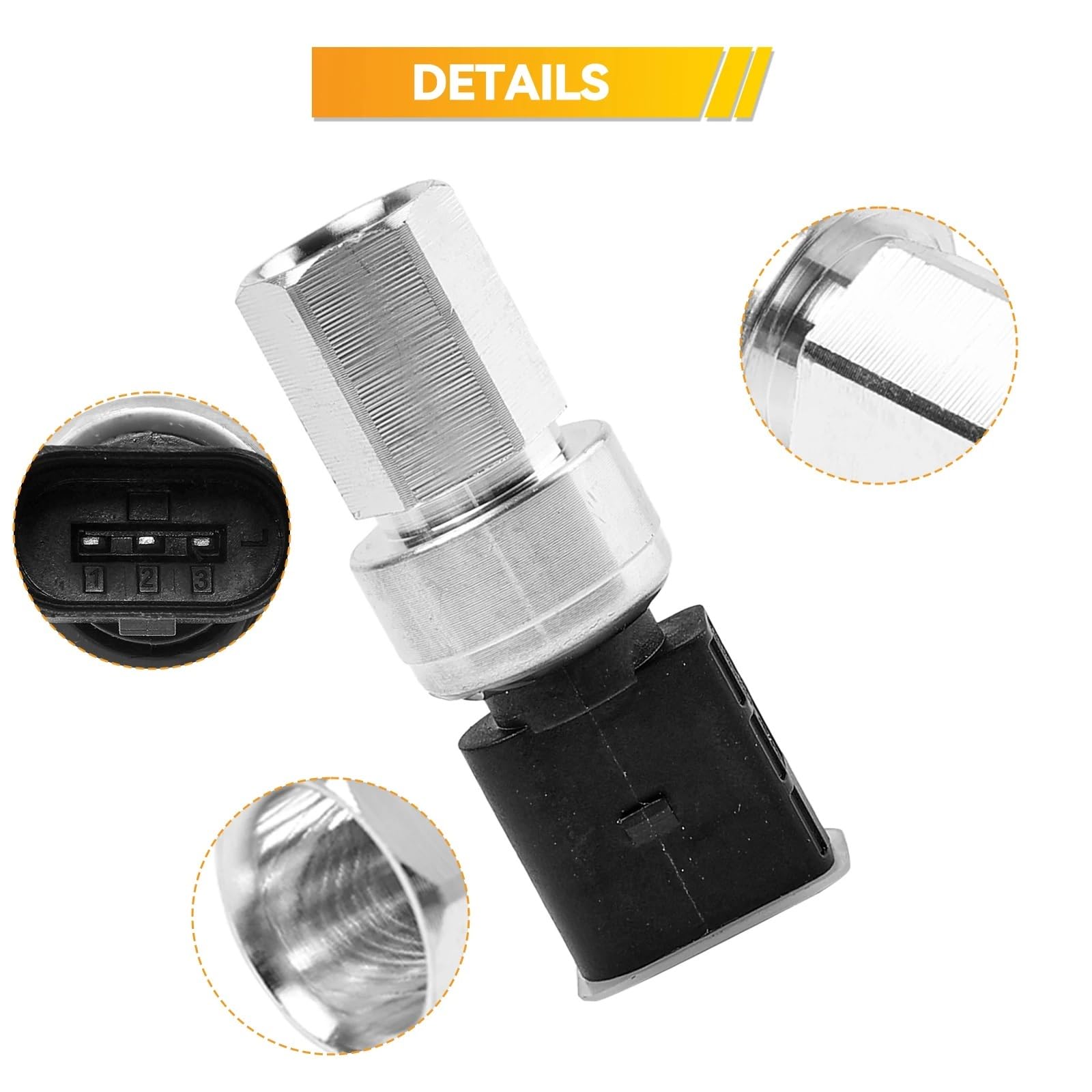 Sensore pressostato Aria condizionata Compatibile con Caddy 1996 1997 1998-2011 e Lupo 1999-2006. Codici Ricambio: 1J0959126, 1K0959126A, 1K0959126B.