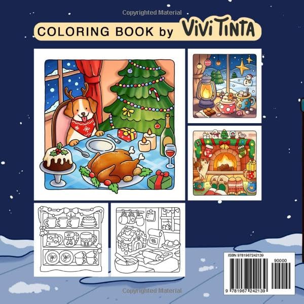 Christmas: Cozy Coloring Book for Adults & Teens Featuring Festive Holiday Winter Scenes - Preview 4