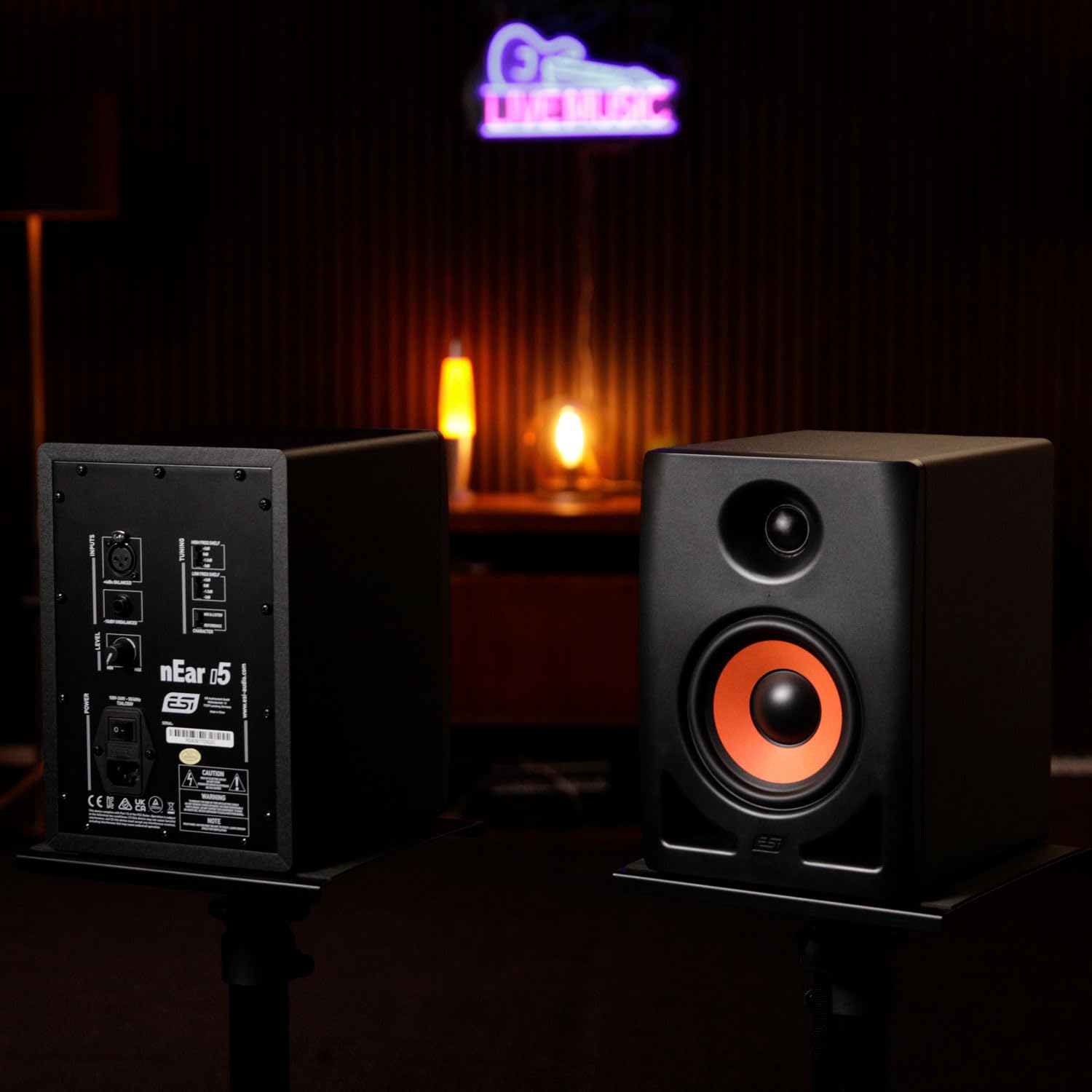 ESI nEAR i5 Studio Monitor-Boxen aktive Lautsprecher 1 Paar mit 2X keepdrum Klinkenkabel