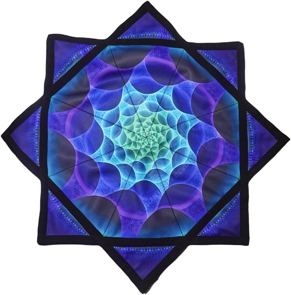 Flow Star Beginners Easy Spinning Cloth to Rotate Sided Print Fingertip Rotating Flow Toy Dapo Star Purple Grid (Style-1)