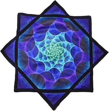 Flow Star Beginners Easy Spinning Cloth to Rotate Sided Print Fingertip Rotating Flow Toy Dapo Star Purple Grid Style-1