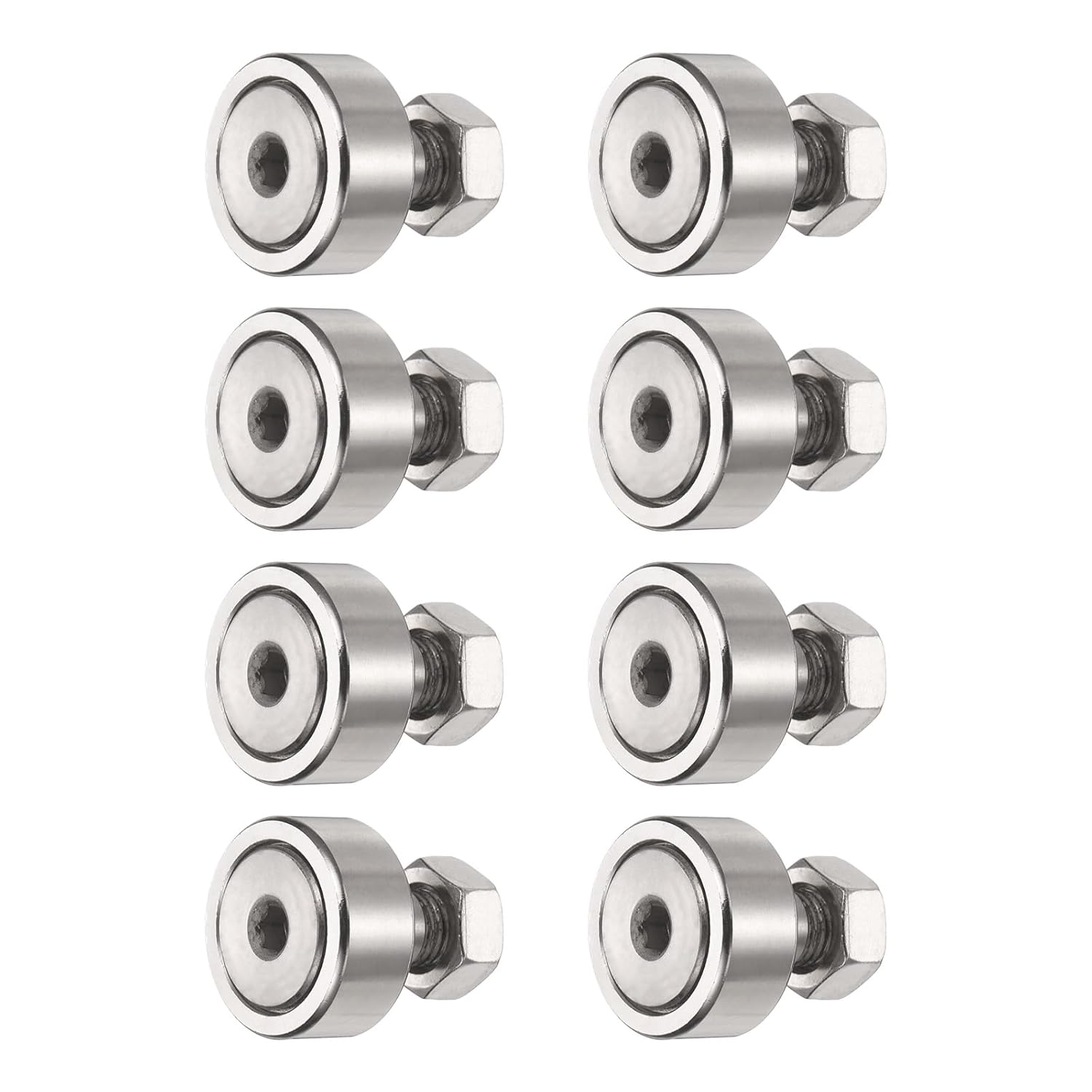 uxcell 8pcs CF12-1 Cam Follower KR32 Needle Roller Bearing, Chrome Steel Track Runner Bearings, 32mm Roller Diameter, M12x1.5mm Male Thread Stud Type for Machine Tool Guide Rail