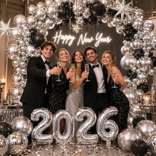 Image of Togvu Silver Balloons, 50Pack 5 Inch Small Mini Metallic Chrome Silver Latex Party Balloons for Graduation Prom New Year Birthday Wedding Bachelorette Disco Party Decorations Supplies