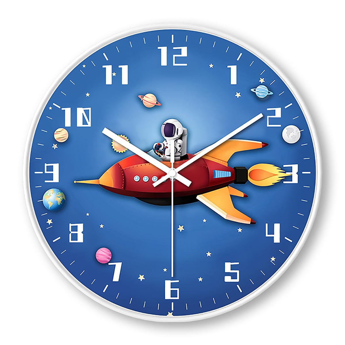 Rimozan Silent Wall Clock Modern Wall Clock 12-inch Clock, Battery Powered, Suitable for Living Room, Bedroom, Kitchen, Children's Room Wall Clock (Starry sky)