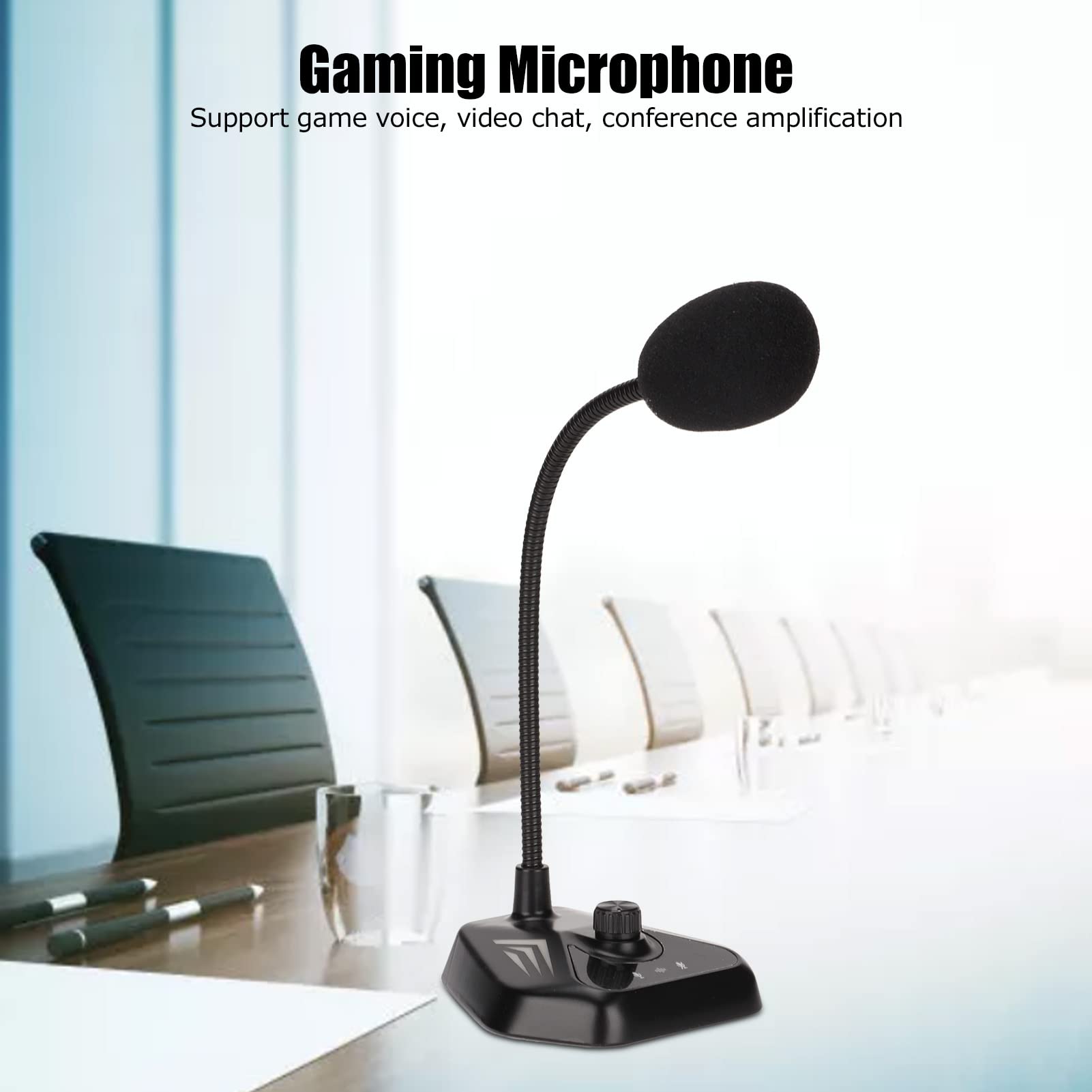 Microfono USB con luci RGB, microfono per computer per giochi e riunioni, microfono a collo di cigno con pickup omnidirezionale a 360° con anti-interferenza, luce respiratoria a