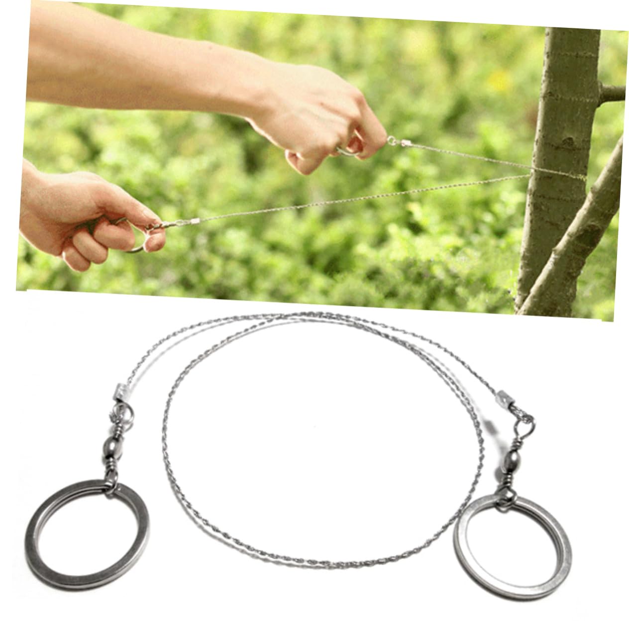 YARNOW 360° Rotating Stainless Steel Wire Saw Portable Emergency Tool for Wood Metal Plastic Camping