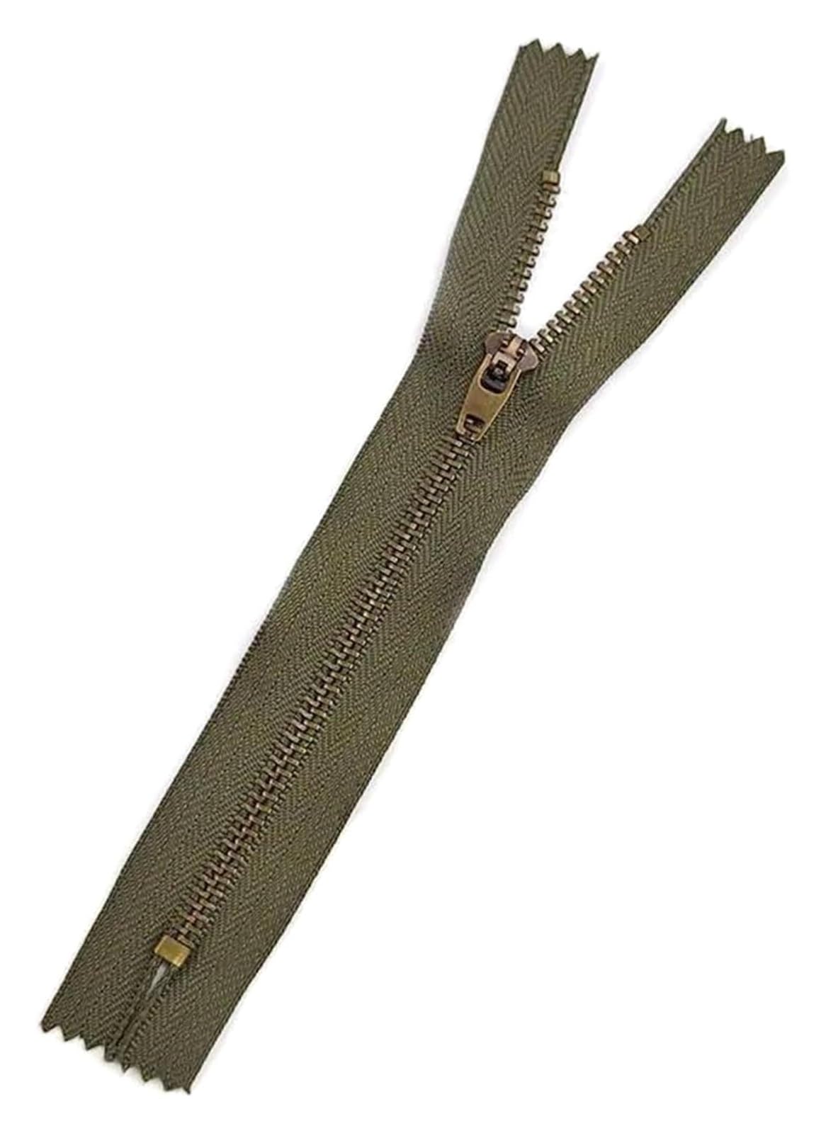 ApuaVireo&Co Cremalleras de Nailon con Dientes metálicos, de latón, de 10 a 18 cm, Multicolor, Paquete de 5, for Chaquetas, Manualidades y Bolsos.(Army Green,18Cm 20)