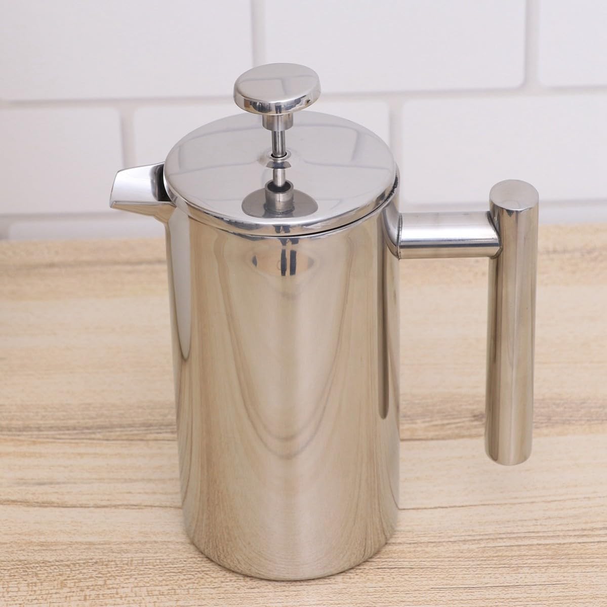 jojofuny Cafetière à Piston Filtre Intégré en Acier Inoxydable Double Paroi Isolante 350ml Design Moderne Portable pour Camping et Voyage