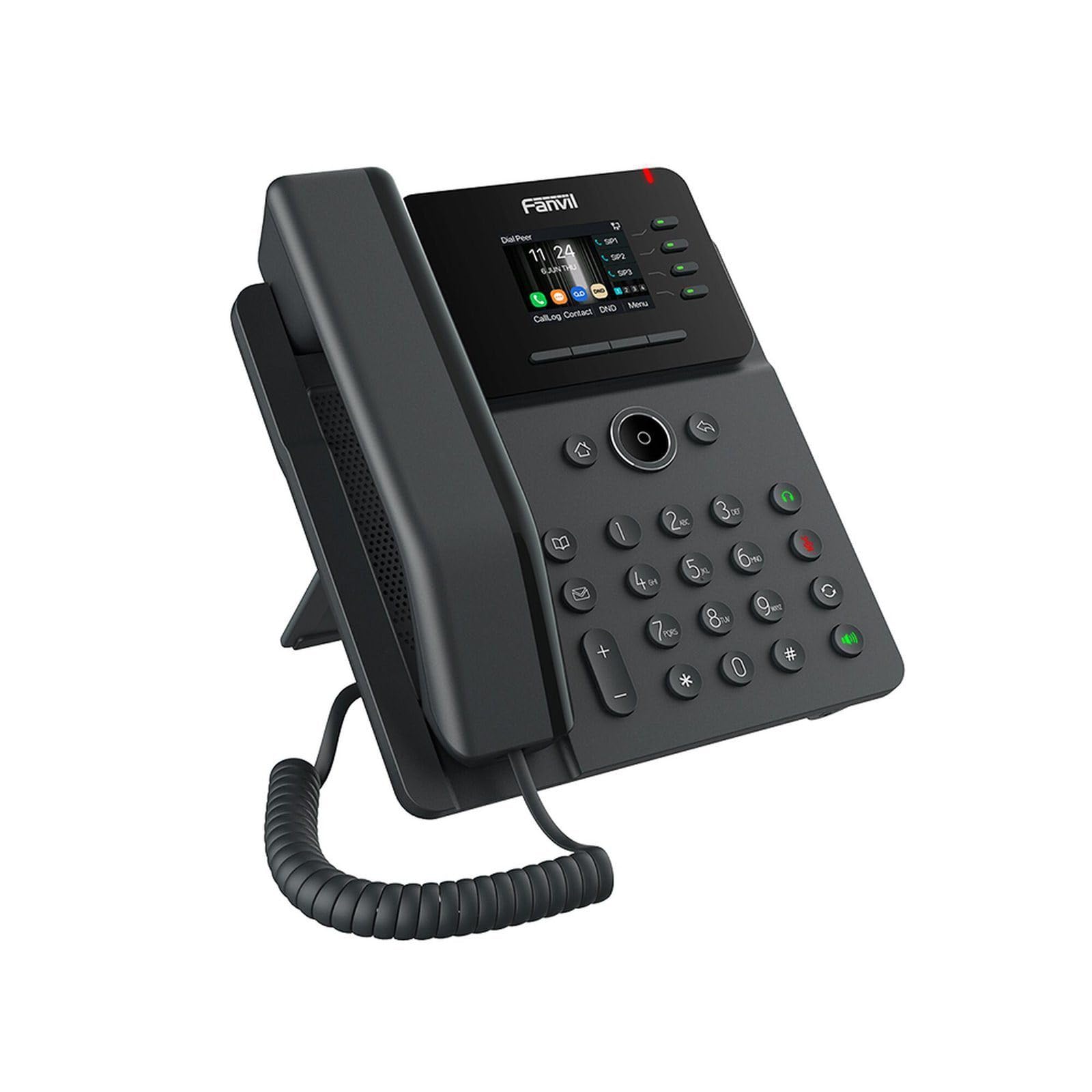 Fanvil V61G Prime Business Phone Schermo a colori ad alta definizione da 2,4 pollici (320 x 240), supporta 4 linee SIP e consente una conferenza audio a 6 vie