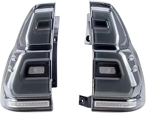 ASMEIR Car LED Taillight Rear Running Lamp + Brake Lamp + Reverse + Dynamic Turn Signal Compatible with Prado 120 FJ120 2003-2009 (Color Black)