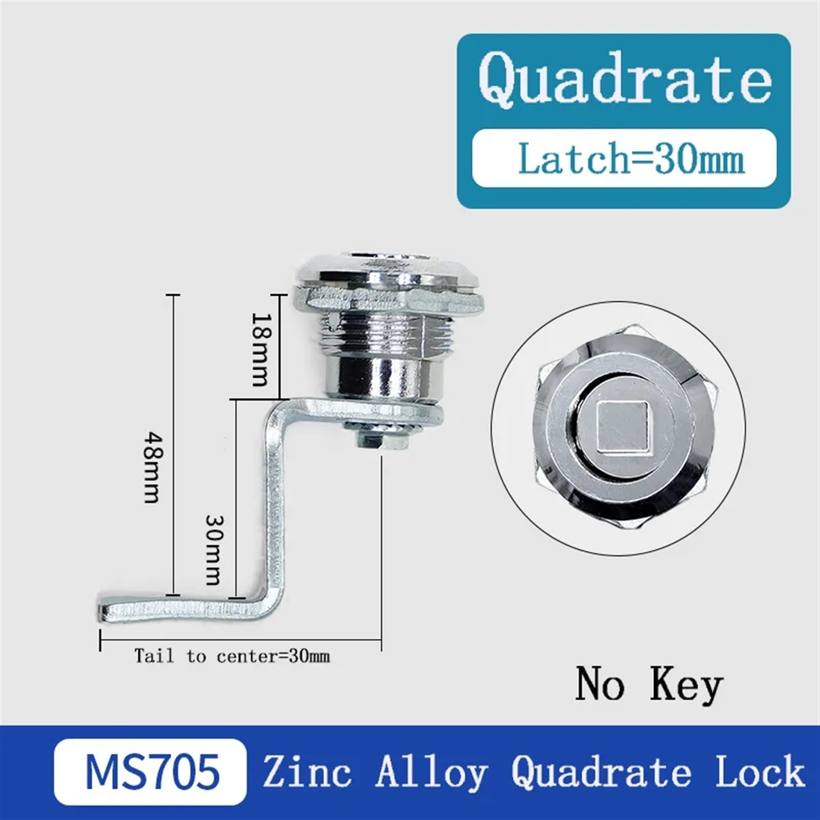 Serratura elettrica for armadio elettrico a triangolo/quadrato/profilo alare MS705-18 in lega di zinco, scatola contatore elettrico, serratura a camma, cassetto, serratura di qualità (Size : 3sets-qu