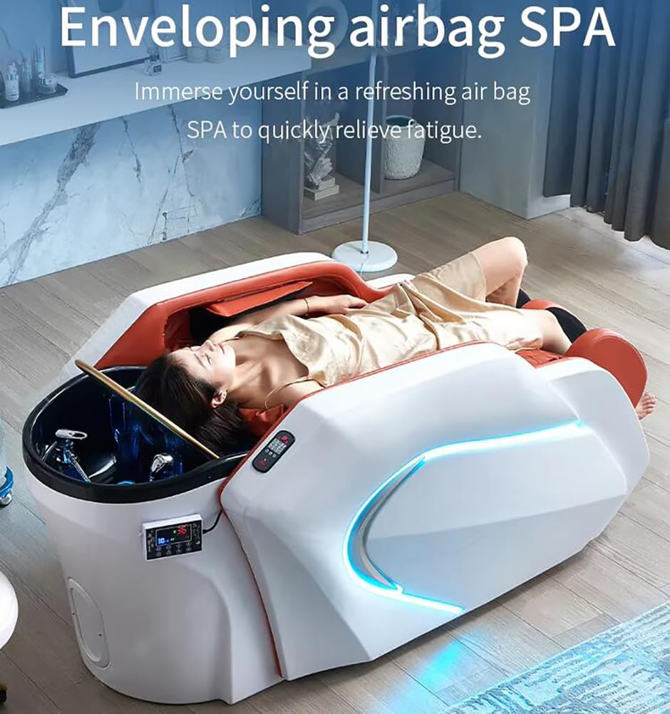 Elektrische Massage-Shampooliege, Kopfmassagetisch mit Wasserzirkulation, Professionelle Salon- Und Spa-Ausstattung mit Intelligenter Ganzkörpermassagefunktion
