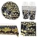 Produktbild Einweggeschirr für Erwachsenengeburtstag  Teller, Becher, Gabeln, Löffel, Messer, Tischdecke und Servietten  Zubehör für Dekoration, Farbe Schwarz und Gold  16 Einladungen (Basic-Set)